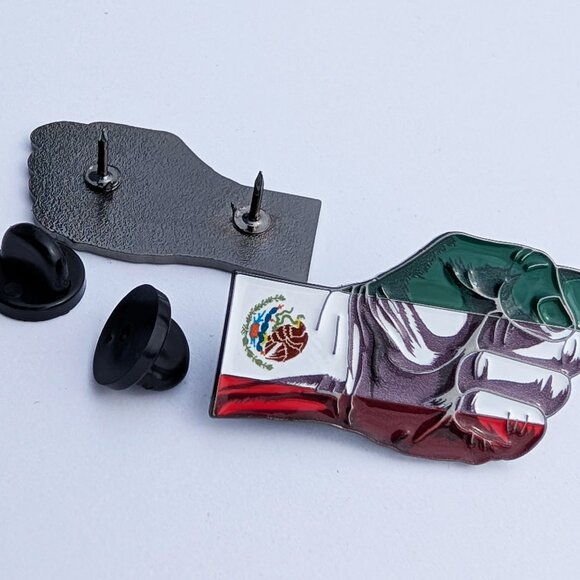 Fist Mexico Pin for Caps Clothing Enamel Badge Mexican Flag Pin Mexico Arm Pin - Picture 2 of 6